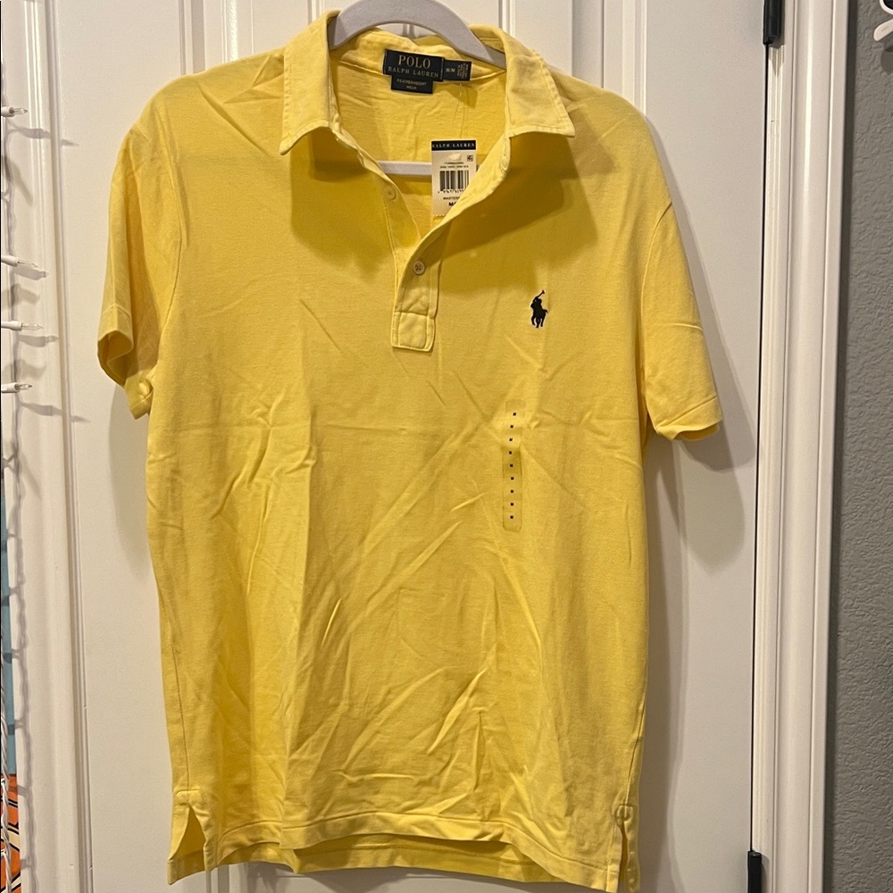 Polo by Ralph Lauren Men's Bright Yellow Polo Shirt. Featherweight Mesh